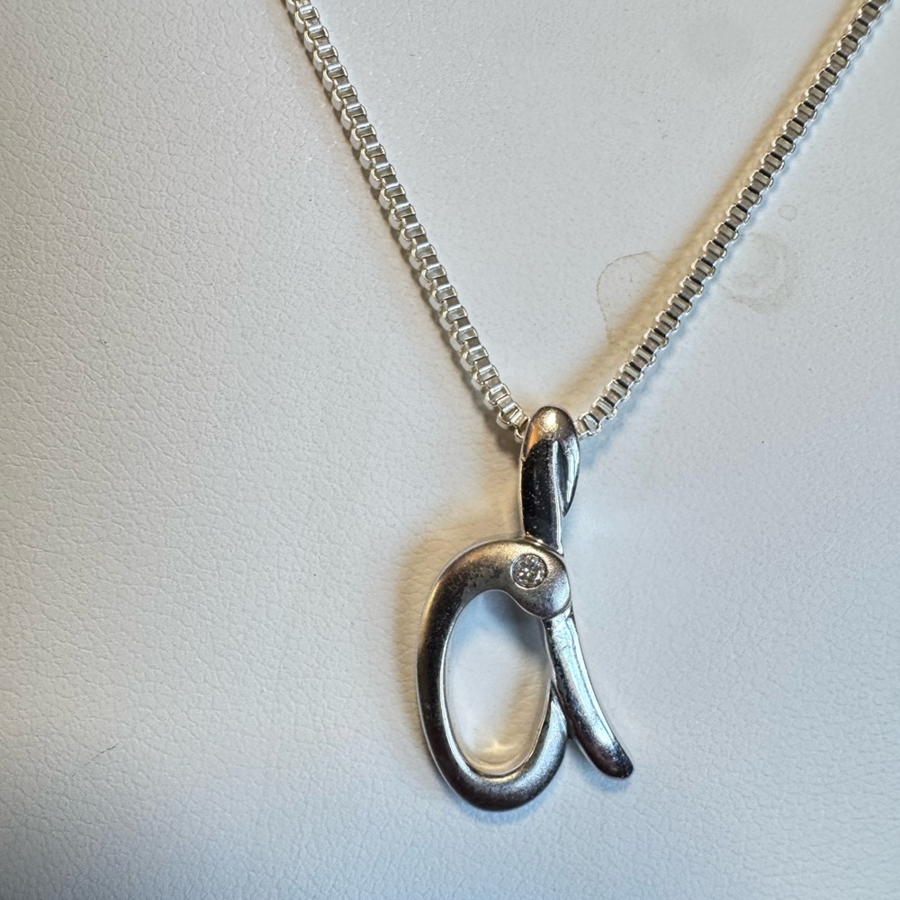 925 Diamond “D” Initial D Necklace